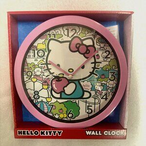 Hello Kitty Analog Wall Clock New in Box Pink/White 90s Style Y2k